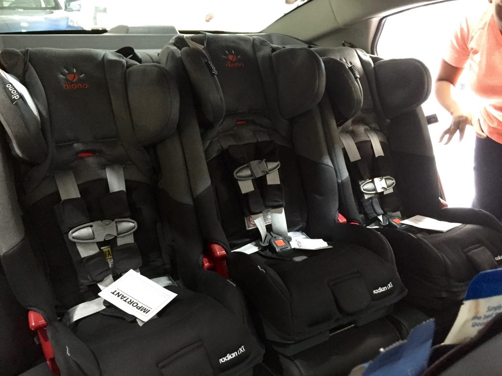 Can you believe it took only 17 minutes to install all 3 of these DIono Radian rXT car seats?! That's from box to car. AMAZING!