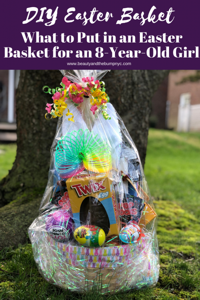 DIY Easter Basket 8 year old girl Shhh, I have a secret to share: I have never made an Easter Basket for my daughter. Like ever! For some reason, this year, I decided it would be nice to make one for her. I'm not actually making it, my friend is making it, but I purchased the items. My friend came along with me to my local Five and Below to help me pick up a few things I thought should be put in an Easter Basket for an 8-year-old girl.