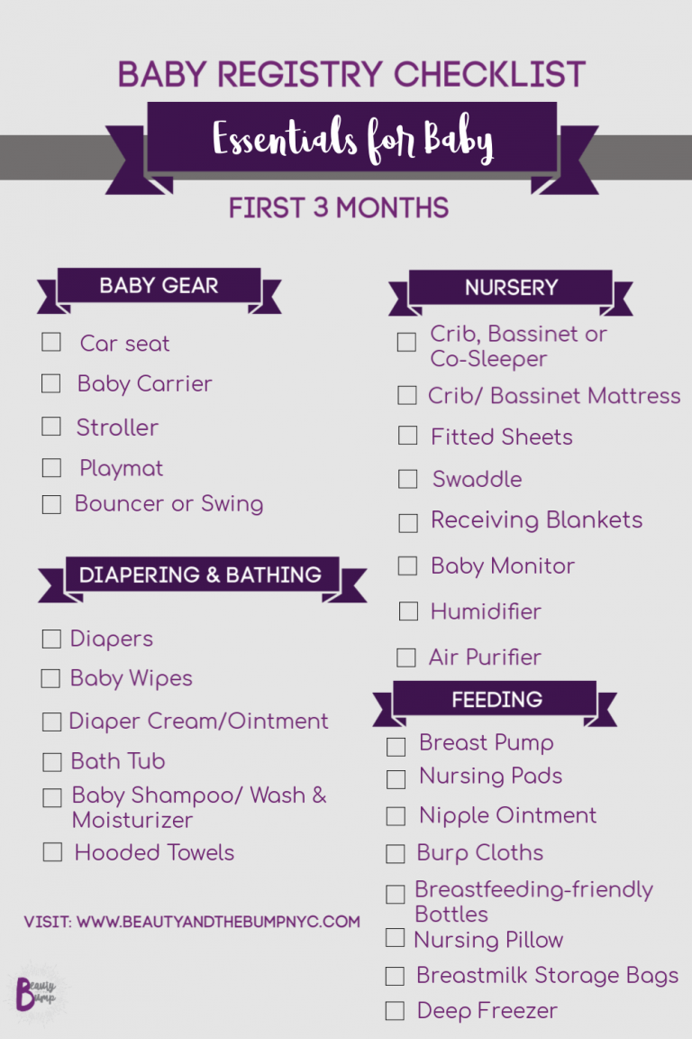 Baby Registry Checklist: Essentials for Baby – First Three Months