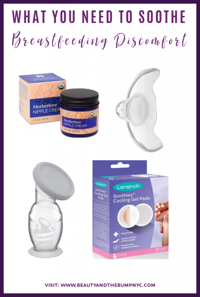 Many women quit breastfeeding due to breast discomfort. Here are tips to reduce discomfort experienced during breastfeeding. Items like a nipple shield, cooling nursing pads, haakaa and nipple cream help with breastfeeding discomfort. 