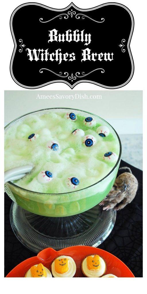 With some ginger-ale and spooky Halloween garnishes, you'll be able to create this easy Bubbly Witches Brew! Add some dry ice to increase the steamy boiling effect. 
