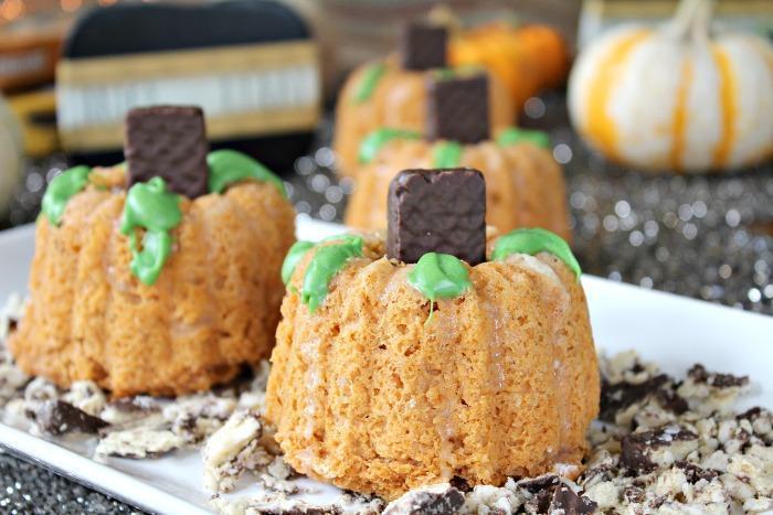 Mini Pumpkin Angel food Bundt Cakes