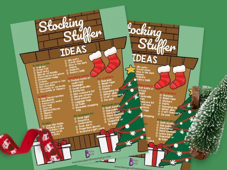 This free printable of stocking stuffer ideas provides lists of unique stocking stuffer ideas for any category imaginable.