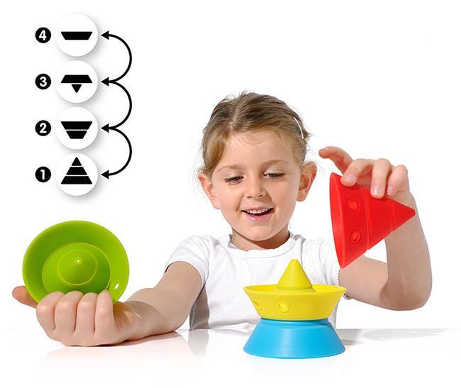 This versatile BPA-free, food-grade silicone construction toy is the perfect sensory toy for child 0+. Each cone transforms into four basic shapes which can be stacked and nested in many different configurations. Through play, Hix helps to train visual-spatial ability, hand-eye coordination, and fine motor skills. And unlike other building blocks, these won’t hurt when you step on them. 