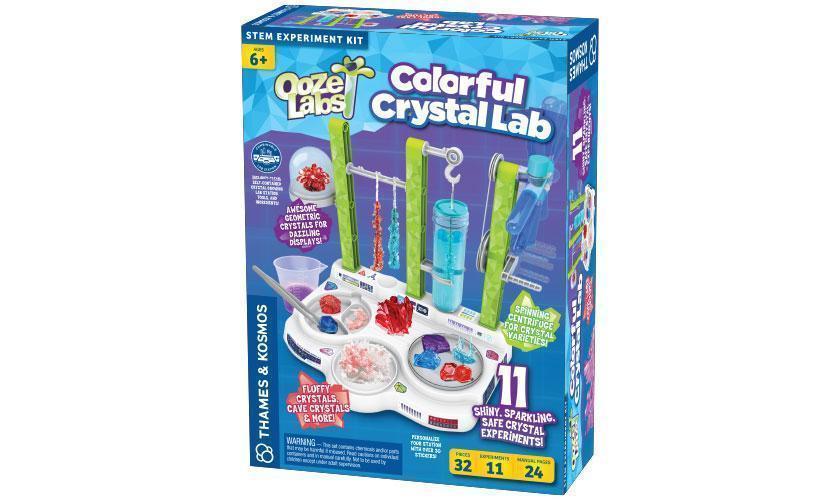 With the Ooze Labs: Colorful Crystal Lab, kids ages 6+ can explore the natural beauty and wonder of crystals by growing them.  The kit comes with everything needed to make crystals of various shapes and colors. The kit even allows kids to use everyday household  to make crystals, too. It’s pretty cool. My daughter loves it.