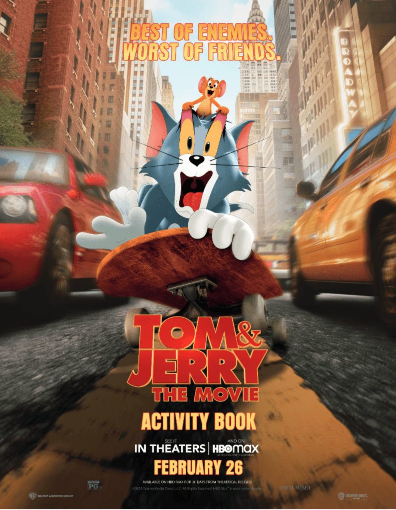 To celebrate Tom and Jerry: The Movie in theaters & streaming exclusively on HBO Max on 2/26/2021 I'm sharing a fun activity book & more.