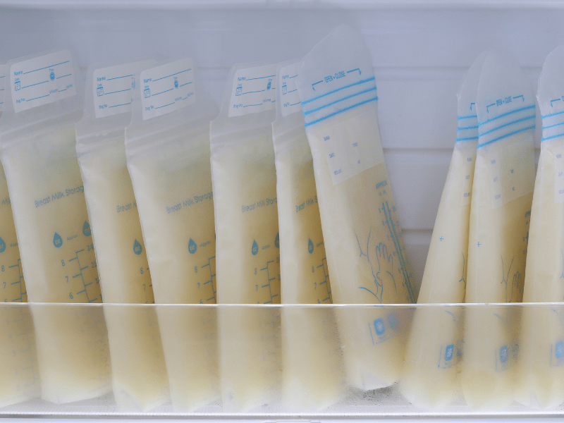 Stock your freezer with breastmilk prior to traveling without your baby.