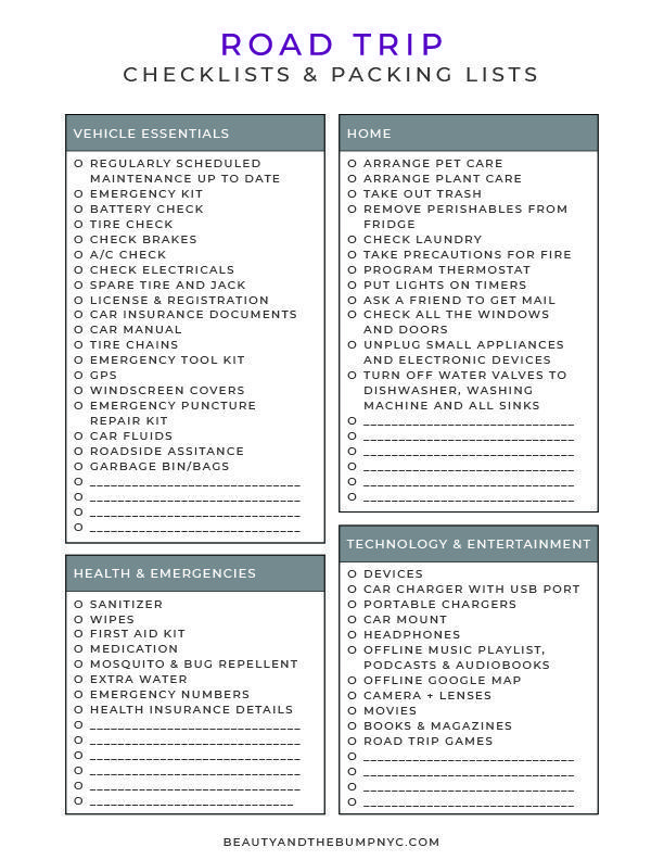 We all need a checklist to help us remember what to pack. When traveling we do not want to forget anything that will make us spend more money on the road.