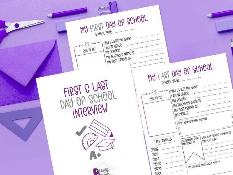 Commemorate school year milestones with this first and last yday of school interview printable
