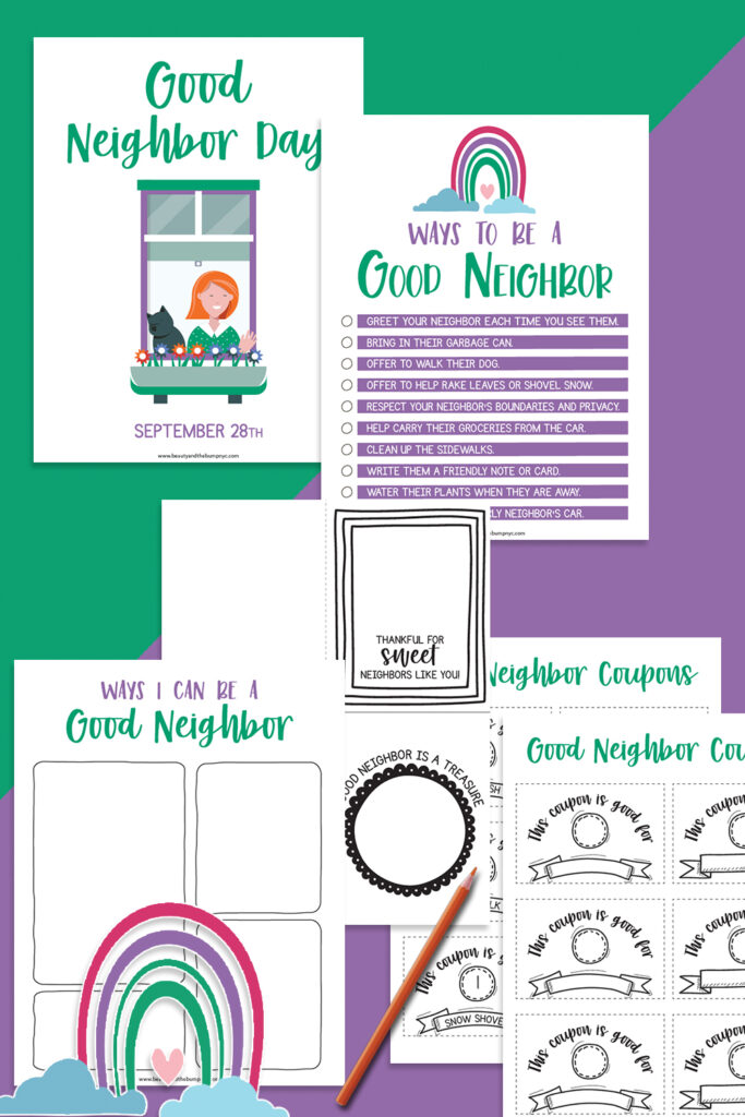 National Good Neighbor Day is a great opportunity to show kids how to be good neighbors. This printable helps make the process fun and easy.