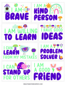 Printable Affirmation Cards for Kids to Build Self-Esteem