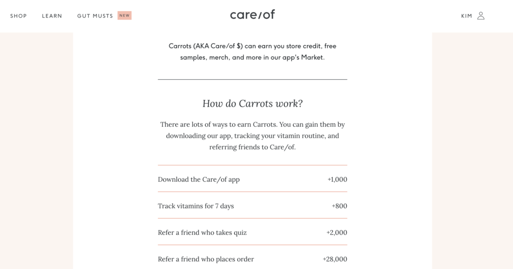 Earn Care/of Carrots