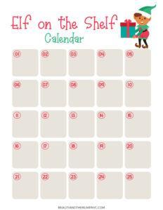 Never Run Out of Elf on the Shelf Ideas with this Printable Calendar