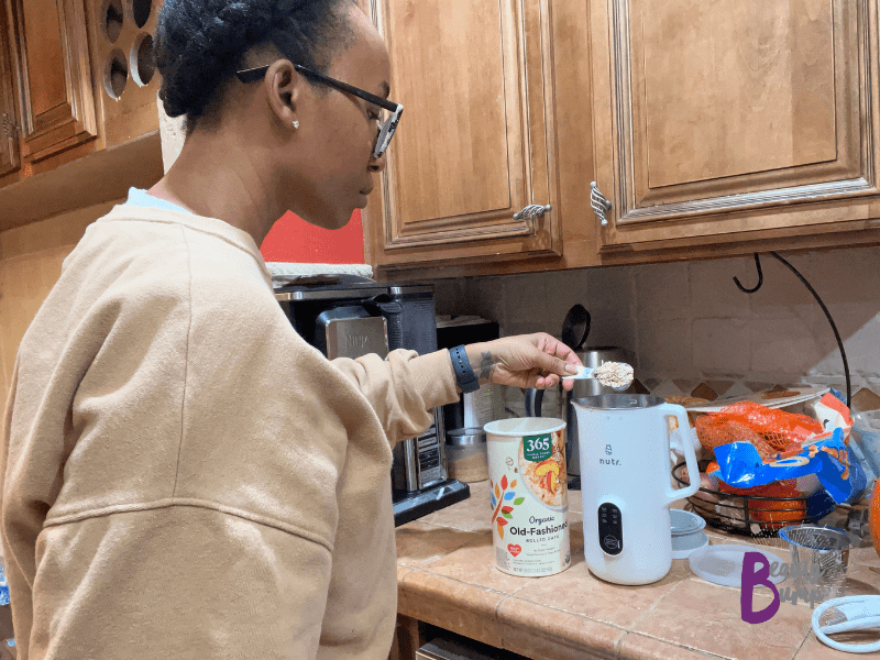 Homemade oat milk creamer using nut milk machine