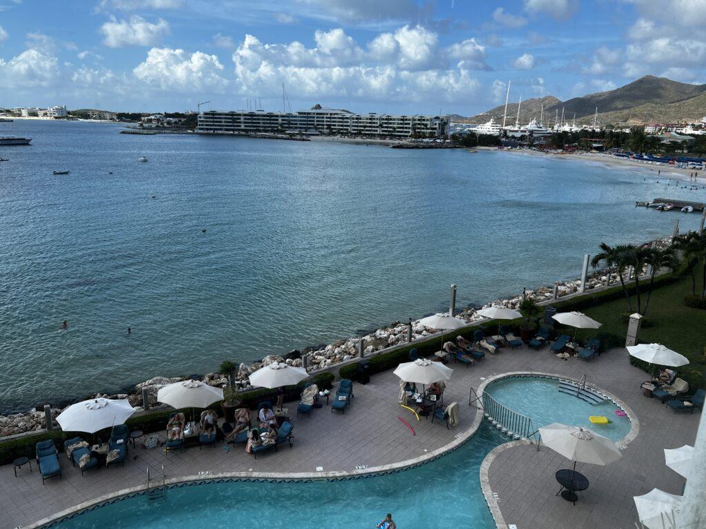 Simpson Bay Marina Resort and Spa view from hotel lobby