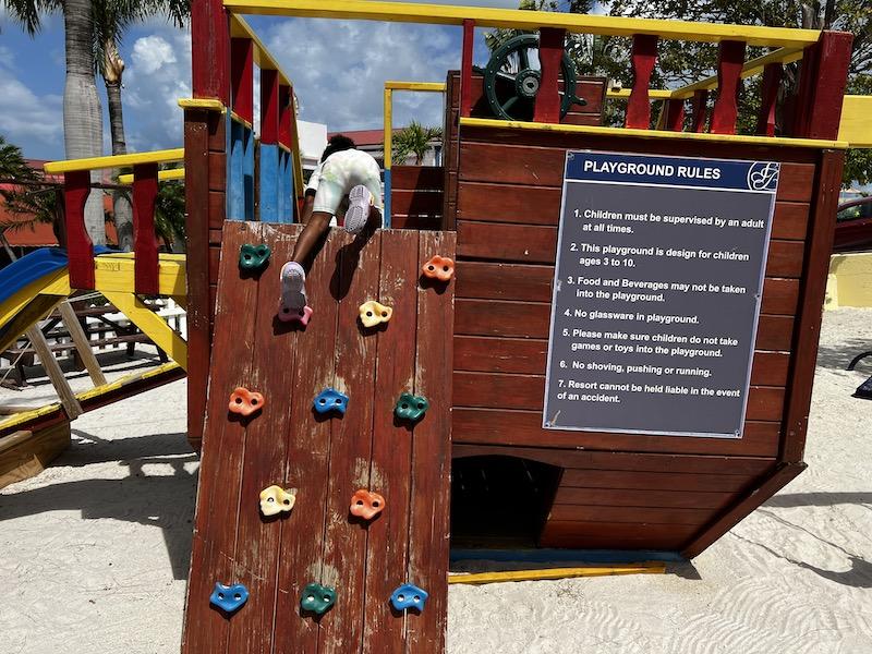 Pirate-themed playground at the Simpson Bay Marina Resort & Spa in St. Maarten for Family vacation