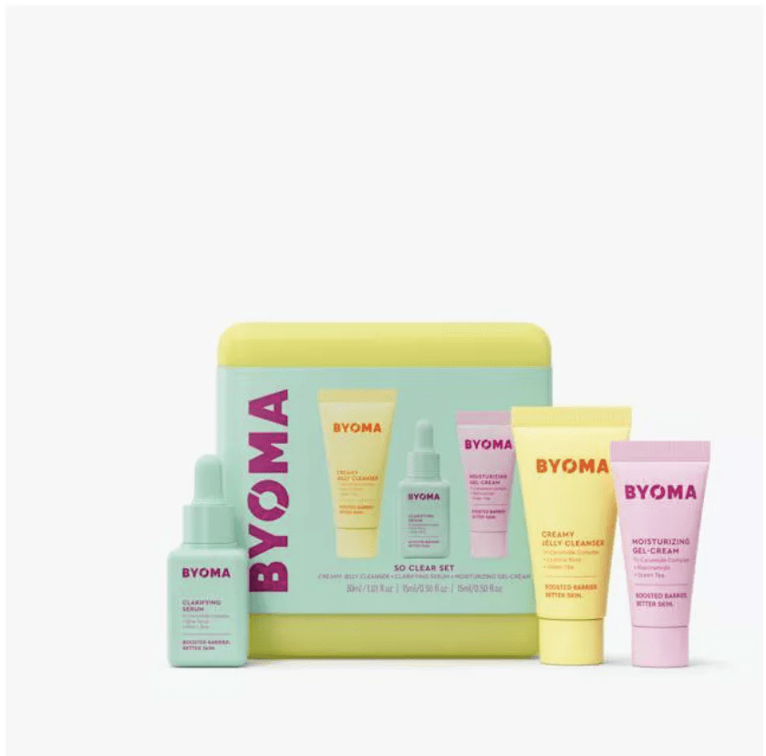 Empower her skincare journey with the BYOMA Clarifying Starter Skincare Kit! Designed to combat pre-teen acne and promote a clear complexion, this kit includes dermatologist-approved essentials. From creamy jelly cleanser to clarifying serum, she can establish a simple yet effective skincare routine tailored to her needs.