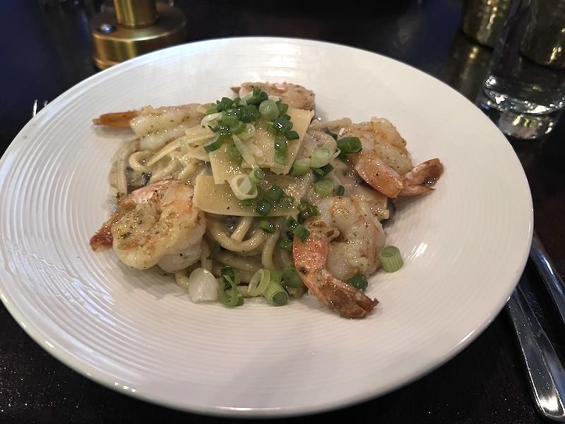 Fine dining experience at Morrow Steak - Black Owned Restaurant New Orleans - culinary adventure Pasta with Sun Butter Shrimp